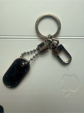 Louis Vuitton Monogram Eclipse Tab ID Keychain Bag Charm M63618
